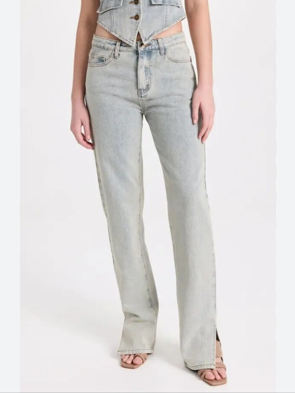 Lioness Crawford Jeans Women’s 6 Light Wash Straight Leg High Rise Denim NEW